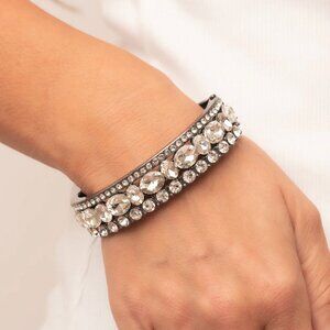 Paparazzi Jewelry Accessories - Mega Megawatt - White Bracelet - Vintage